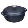 imageAmazon Basics Cast Iron Dutch Oven Pot with Lid Enameled Round Dual Handles HeavyDuty Large 73quart BlueMatte Navy