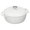 imageAmazon Basics Cast Iron Dutch Oven Pot with Lid Enameled Round Dual Handles HeavyDuty Large 73quart BlueMatte White