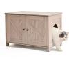 imageAmazon Basics Cat Litter Box Enclosure Furniture Wooden Pet House and Hidden Litter Box for Indoor Cats 276quot  197quot 197quot Beige