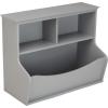 imageAmazon Basics Childrens 3 Shelf MultiFunctional Bookcase and Toy Storage Bin  Grey 1484quotD x 3125quotW x 2456quotHGrey