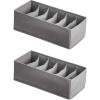 imageAmazon Basics Cloth Drawer Storage Organizer Boxes for Socks Underwear and Baby Items Set of 6 GrayPack of 2