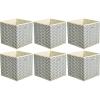 imageAmazon Basics Collapsible Cube Storage Organizer Bins 6Pack 105 x 105 x 11 inches Light GreyChevron Grey