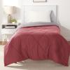 imageAmazon Basics Comforter Blanket TwinTwin XL Reversible Lightweight Microfiber All Season Blanket BlackGreyBurgundy  Grey