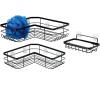 imageAmazon Basics Corner Shower Caddy Organizer Stainless Steel Black Set of 3Set of 3