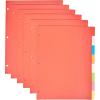 imageAmazon Basics Durable Multicolor 3Ring Binder Plastic Divider Set with Tab Labels 3Hole Punched for School and Organization Letter Size 8Tab Dividers Assorted Colors 6 Pack6 pack