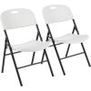imageAmazon Basics Foldable Portable Sturdy Folding Plastic Chair 350Pound Capacity Black 2PackWhite