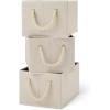 imageAmazon Basics Foldable Storage Bins with Rope Handles Charcoal Large Pack of 3Linen