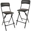 imageAmazon Basics Folding Stool with footrest 300lb Capacity 24quot Height White Set of 2Black