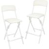 imageAmazon Basics Folding Stool with footrest 300lb Capacity 24quot Height White Set of 2White