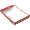 imageAmazon Basics Heavy Duty Dry Erase Ticket Holder Pockets with Clear Plastic Film and Multicolored Fabric Edge 85quot X 11quot Pack of 25150