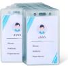 imageAmazon Basics ID Badge Holders Vertical Clear Plastic 255quot x 441quot Pack of 50Vertical