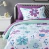 imageAmazon Basics Kids Soft Easy Care Microfiber BedinaBag 5Piece Bedding Set Twin Butterfly FriendsBluish Flower