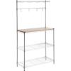 imageAmazon Basics Kitchen Storage Bakers Rack with Removable Top ChromeBeige 18quotD x 24quot W x 59quotH14 D x 3583 W x 6331 H