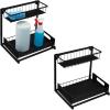 imageAmazon Basics LShape Under Sink Storage Pull Out Cabinet Organizer Black Pack of 2
