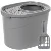 imageAmazon Basics Large Cat Litter Box with High Sides Open Top Includes Scoop 19 x 15 x 1175 inches GreyBeigeGrey