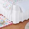 imageAmazon Basics Lightweight Ruffled Bed Skirt Classic Style Soft and Stylish 100 Microfiber with 16quot Drop Machine Washable Wrinkle Free Queen Bright White SolidBright White
