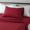 imageAmazon Basics Lightweight Super Soft WrinkleFree Easy Care Microfiber 4Piece Bed Sheet Set with 14Inch Deep Pockets Full Bright White SolidBurgundy