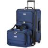 imageAmazon Basics Luggage Sets CarryOn 23Inch tote 15Inch Suitcase With Wheels Expandable Extra Space 15 Front Pockets and Telescopic Handle BurgundyNavy Blue