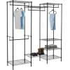 imageAmazon Basics Metal Hanging Storage Organizer Rack Wardrobe with Shelves 45L x 14W x 76H70W x18D x 76H inch
