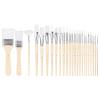 imageAmazon Basics Multishaped Polyester Paint Brushes for for Acrylic Oil Watercolor Gouache 24 count Different Sizes Wood ColorWood Color