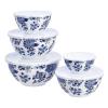 imageAmazon Basics Nesting Melamine Mixing Round Bowl with Lid and NonSlip Base 5 Sizes Blue and White Floral Set of 10 4 quarts 3 1516quot7 916quot8 78quot10quot11 14quotBlue and White Floral