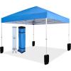 imageAmazon Basics Outdoor Pop Up 10 x 10 Canopy Tent for Events Portable with Easy Setup Includes Wheeled Carry Bag 8 Pegs 4 Ropes 4 Weighted Bags BlueBlue