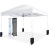 imageAmazon Basics Outdoor Pop Up 10 x 10 Canopy Tent for Events Portable with Easy Setup Includes Wheeled Carry Bag 8 Pegs 4 Ropes 4 Weighted Bags BlueWhite