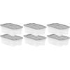 imageAmazon Basics Plastic Storage Containers with Secure Latching Lids Stackable Organization Bins ClearGrey 19 Quart Set of 612 Qt  6 Pack