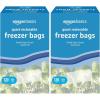 imageAmazon Basics Reclosable Freezer Quart Bags BPA Free 120 Count Previously SolimoQuart 120 Count Pack of 2