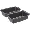 imageAmazon Basics Rectangular Baking Bread Loaf Pan 95 x 5 Inch Set of 2 Gray95 x 5 inches