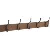 imageAmazon Basics Rectangular Farmhouse WallMounted Coat Rack with Storage Hooks 5 Hooks WhiteBarnwood