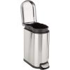 imageAmazon Basics Rectangular Small Trash Can with Lid and SoftClose Foot Pedal for Bathroom Bedroom Living Room Office Smudge Resistant 20l  53 gallon NickelSilver