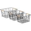 imageAmazon Basics Rectangular Wire Storage Baskets Set of 3 Standard BlackBlack