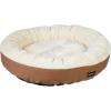 imageAmazon Basics Round Bolster Pet Bed for Dog or Cat with Flannel Top 200quot L x 200quot W x 80quot Th Brown and Ivory200L x 200W x 80Th Pack of 6