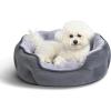 imageAmazon Basics Round Dog Bed for Medium Dogs Cat Beds for Indoor Cats Washable Pet Bed with Soft Plush Cushion AntiSlip Bottom 25x21x8 Inches GrayS20196