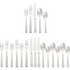 imageAmazon Basics Silverware 20Piece Stainless Steel Flatware Set Service for 4 Durable Silver Finish Bistro20Piece