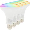 imageAmazon Basics Smart BR30 LED Light Bulb Color Changing 9W 60W Equivalent 800LM Works with Alexa Only 24 GHz WiFi No Hub Required 4 Pack4 Pack