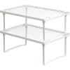 imageAmazon Basics Stackable Metal Kitchen Storage Shelves for Dishes 125quot L x 8quot D x 45quot H Set of 2 White125 L x 8 D x 45 H