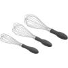 imageAmazon Basics Stainless Steel Wire Whisk Set for Cooking Dishwasher Safe 3 Piece BlackSilver