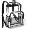 imageAmazon Basics Transparent School Backpack With WaterResistant PVC Plastic Material and Ruggedly Reinforced Shoulder Straps Clear