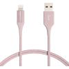 imageAmazon Basics USBA to Lightning Charger Cable Nylon Braided Cord MFi Certified Charger for Apple iPhone 14 13 12 11 X Xs Pro Pro Max Plus iPad 10000 Bend Lifespan 6 Foot Rose GoldRose Gold