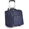 imageAmazon Basics Underseat Carry On Luggage with Wheels  14quot Rolling Travel Bag Navy Quilted