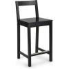imageAmazon Basics Wooden Bar Stool with Backrest 24quot White Set of 2Black