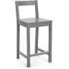 imageAmazon Basics Wooden Bar Stool with Backrest 24quot White Set of 2Grey