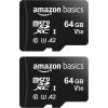 imageAmazon Basics microSDXC Memory Card with Full Size Adapter A2 U3 Read Speed up to 100 MBs 1 Tb Black64GB2 pack