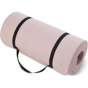 imageAmazon Basics 1 Inch Extra Thick Workout Exercise Yoga Mat with Carrying StrapRose