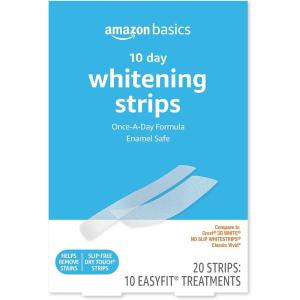 imageAmazon Basics 10 Day Teeth Whitening Strips Kit 10 Treatments 1Pack Previously Solimo
