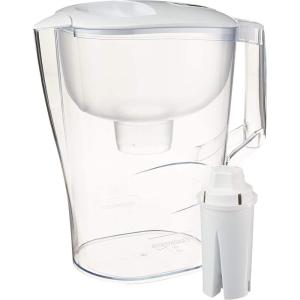 imageAmazon Basics 10Cup Pitcher with Filter Compatible with Brita Water Filter Pitcher for Clean Crisp Water WQA and NSF Certified Made in Europe