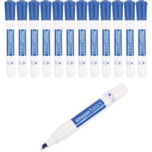 imageAmazon Basics 12Pack LowOdor Chisel Tip Dry Erase Whiteboard Markers BlackBlue