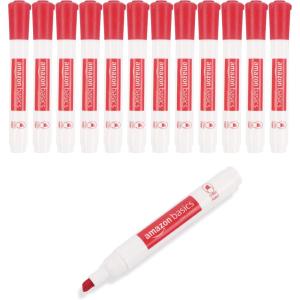 imageAmazon Basics 12Pack LowOdor Chisel Tip Dry Erase Whiteboard Markers BlackRed